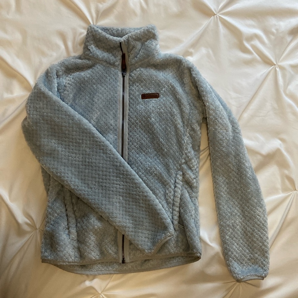 Columbia fleece Sherpa zip up- light blue